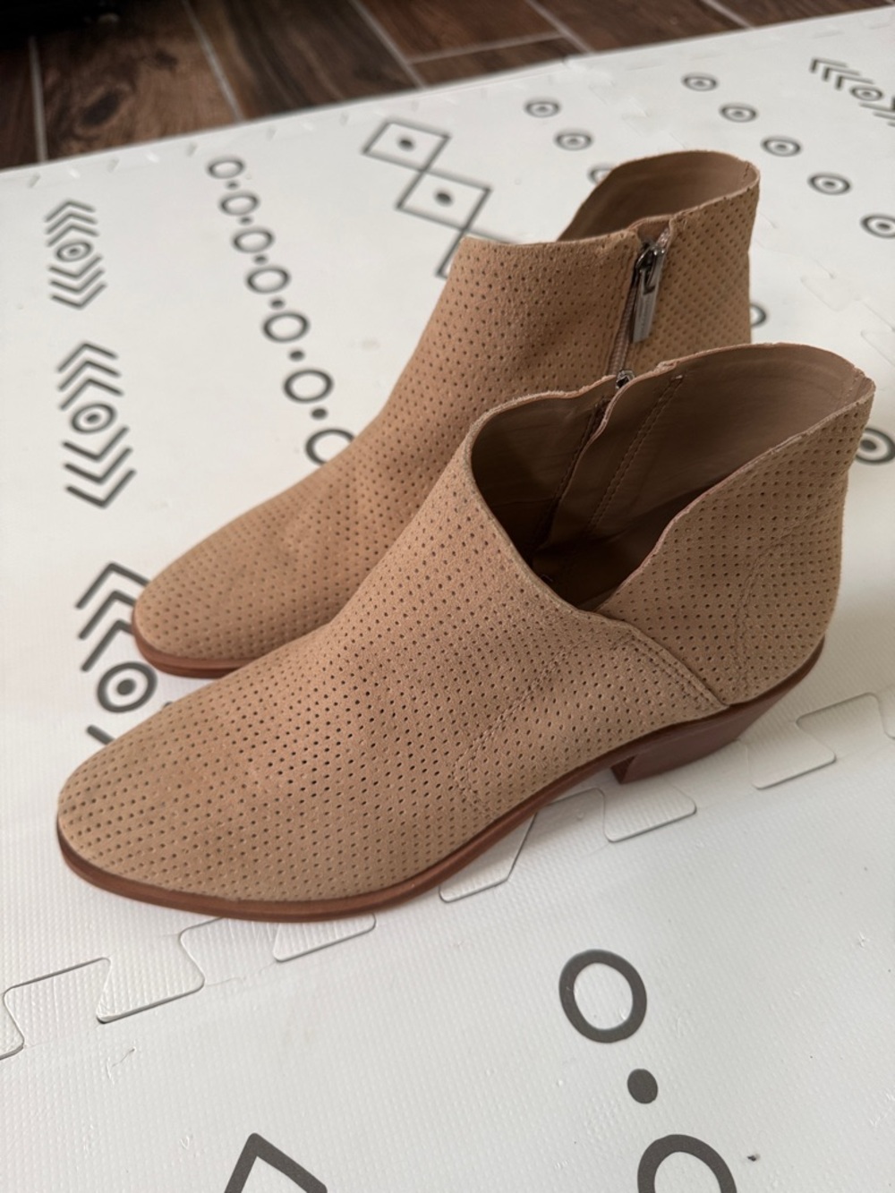 Vince Camuto - Women’s Perforated Tan Ankle Boots